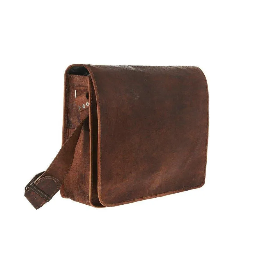 Tan Leather Messenger Bag