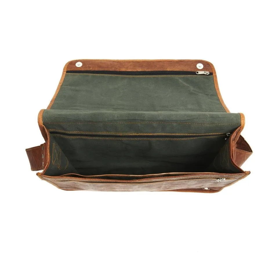 Tan Leather Messenger Bag