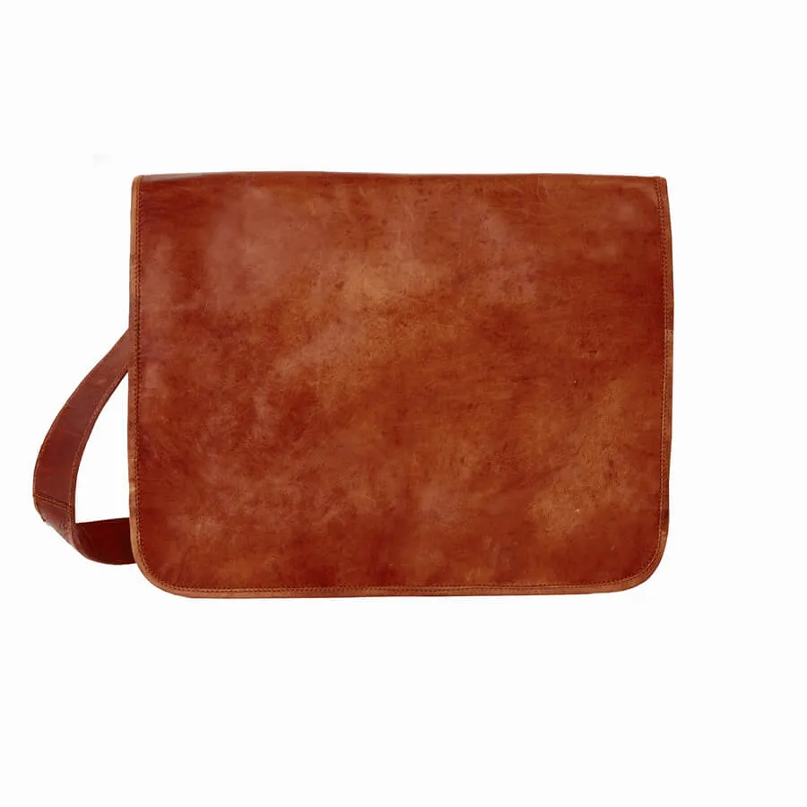 Tan Leather Messenger Bag