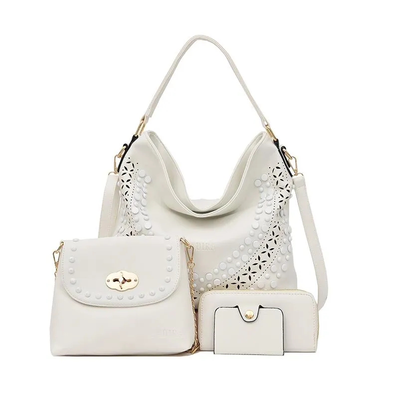 The Hudson 4 Bag Set in White