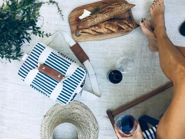 The Premium Cooler Bag - Navy Stripe