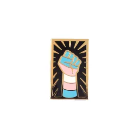 Trans Resist Fist Pin