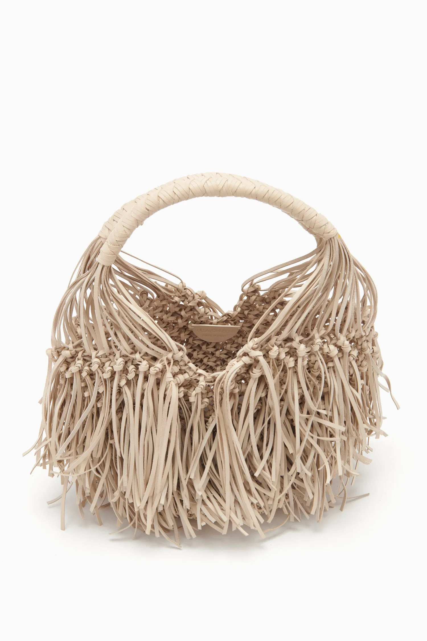 Valeria Small Fringe Hobo - Alabaster