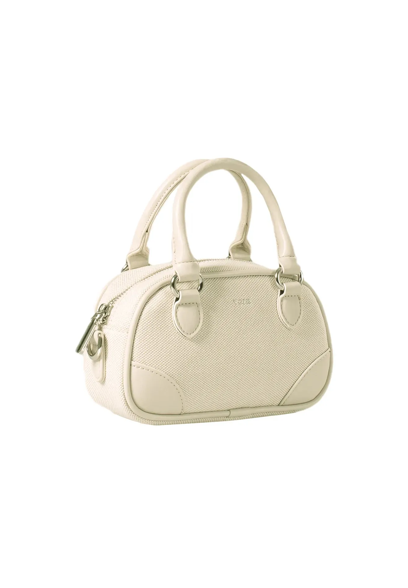 Stylish VOIR CLEO Mini Top Handle Satchel Canvas Bag - Chic and Versatile Handbag for Everyday Use