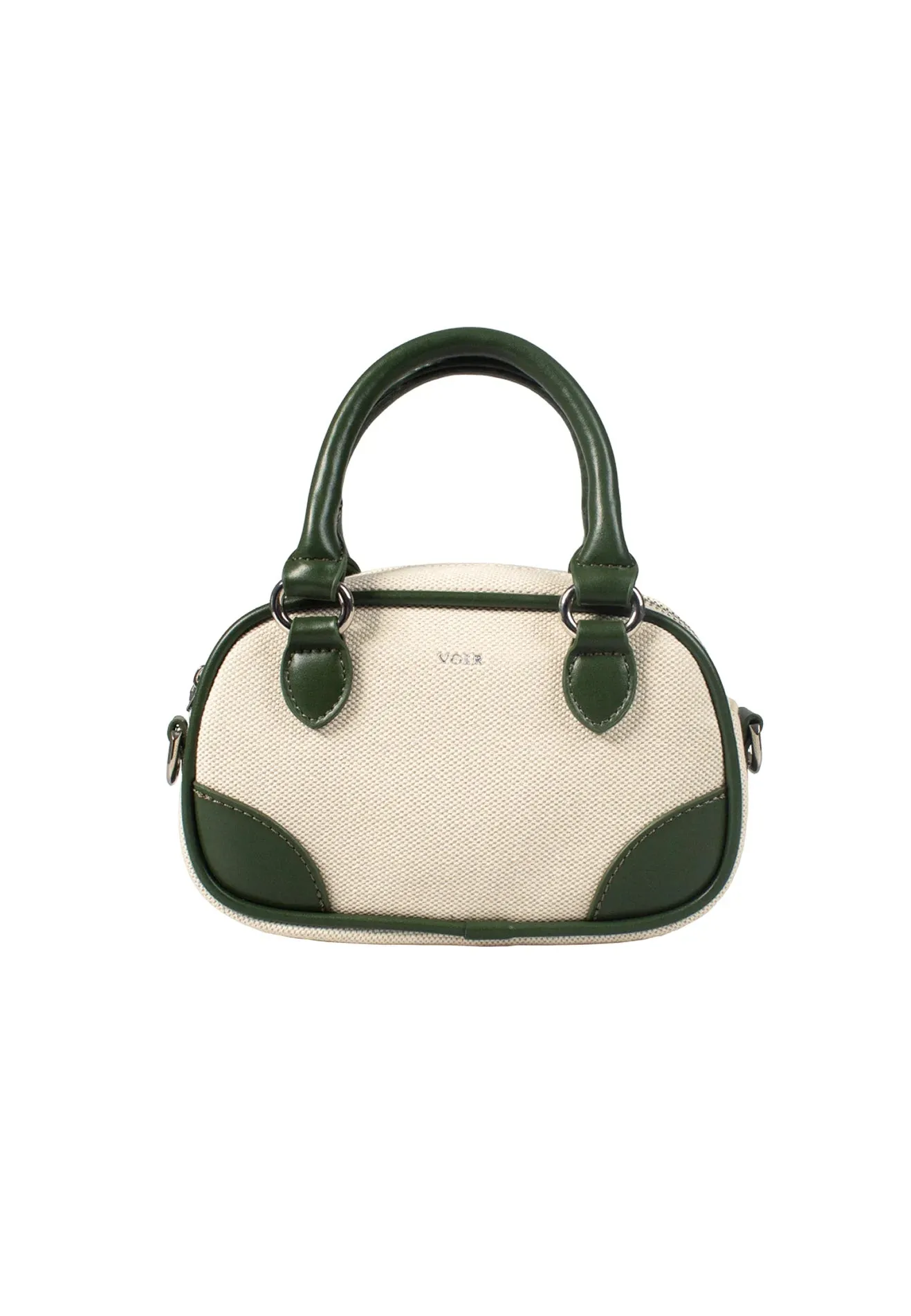 Stylish VOIR CLEO Mini Top Handle Satchel Canvas Bag - Chic and Versatile Handbag for Everyday Use