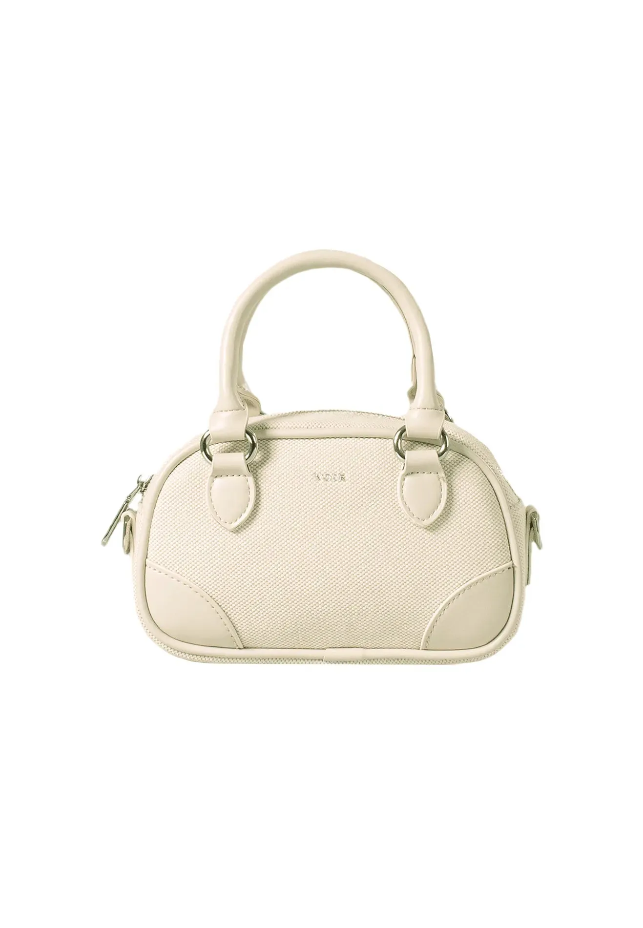 Stylish VOIR CLEO Mini Top Handle Satchel Canvas Bag - Chic and Versatile Handbag for Everyday Use