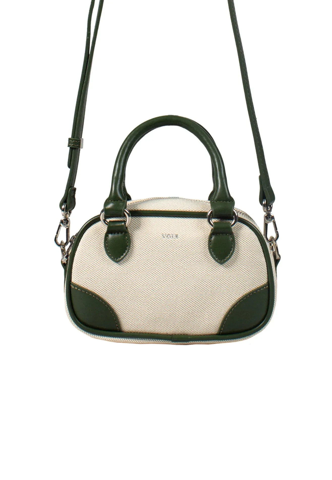 Stylish VOIR CLEO Mini Top Handle Satchel Canvas Bag - Chic and Versatile Handbag for Everyday Use