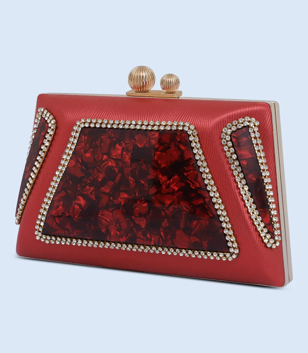 WB2503-RED-Women Snazzy Clutch