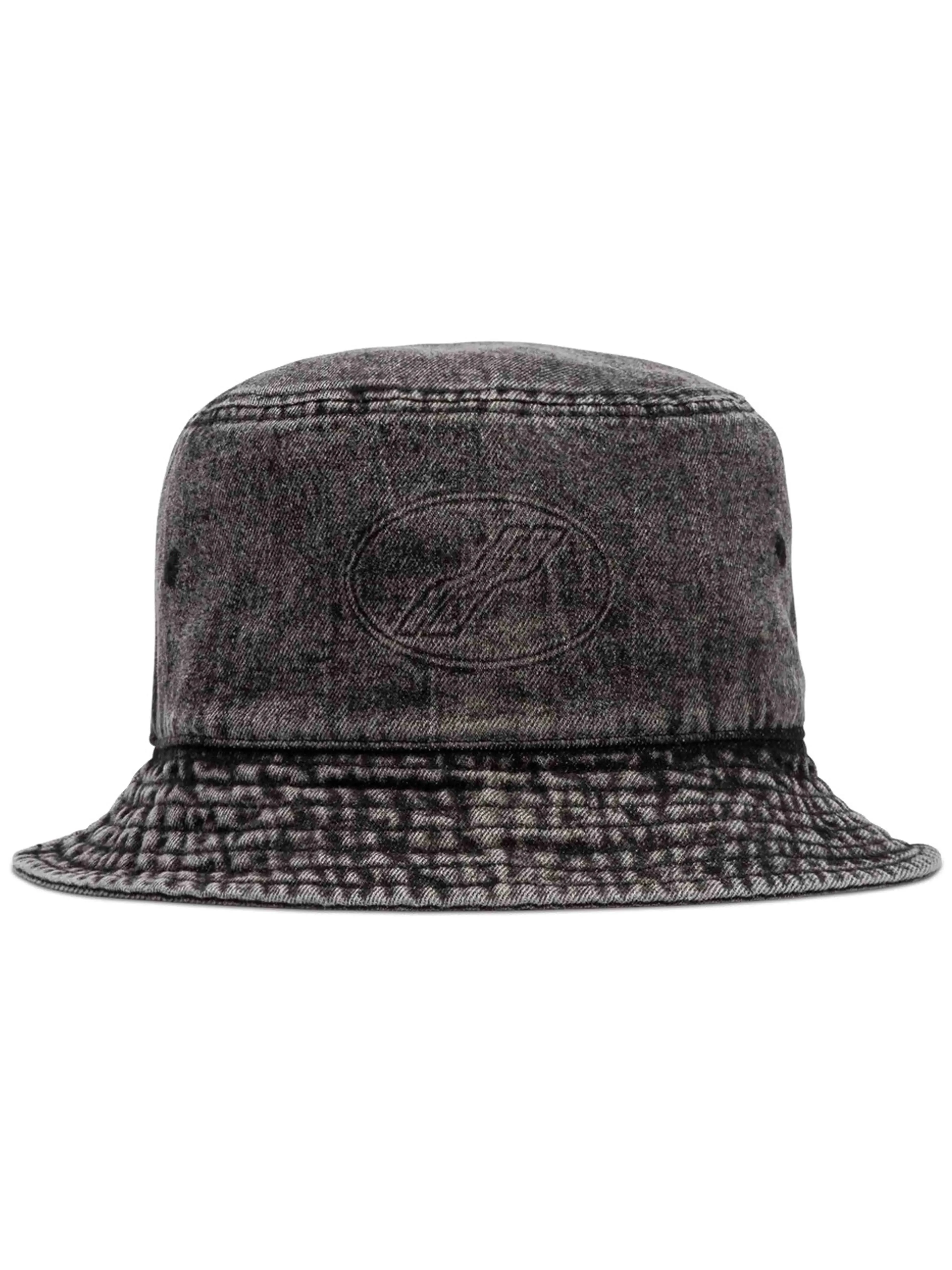 We11done Embossed Denim Bucket Hat Black