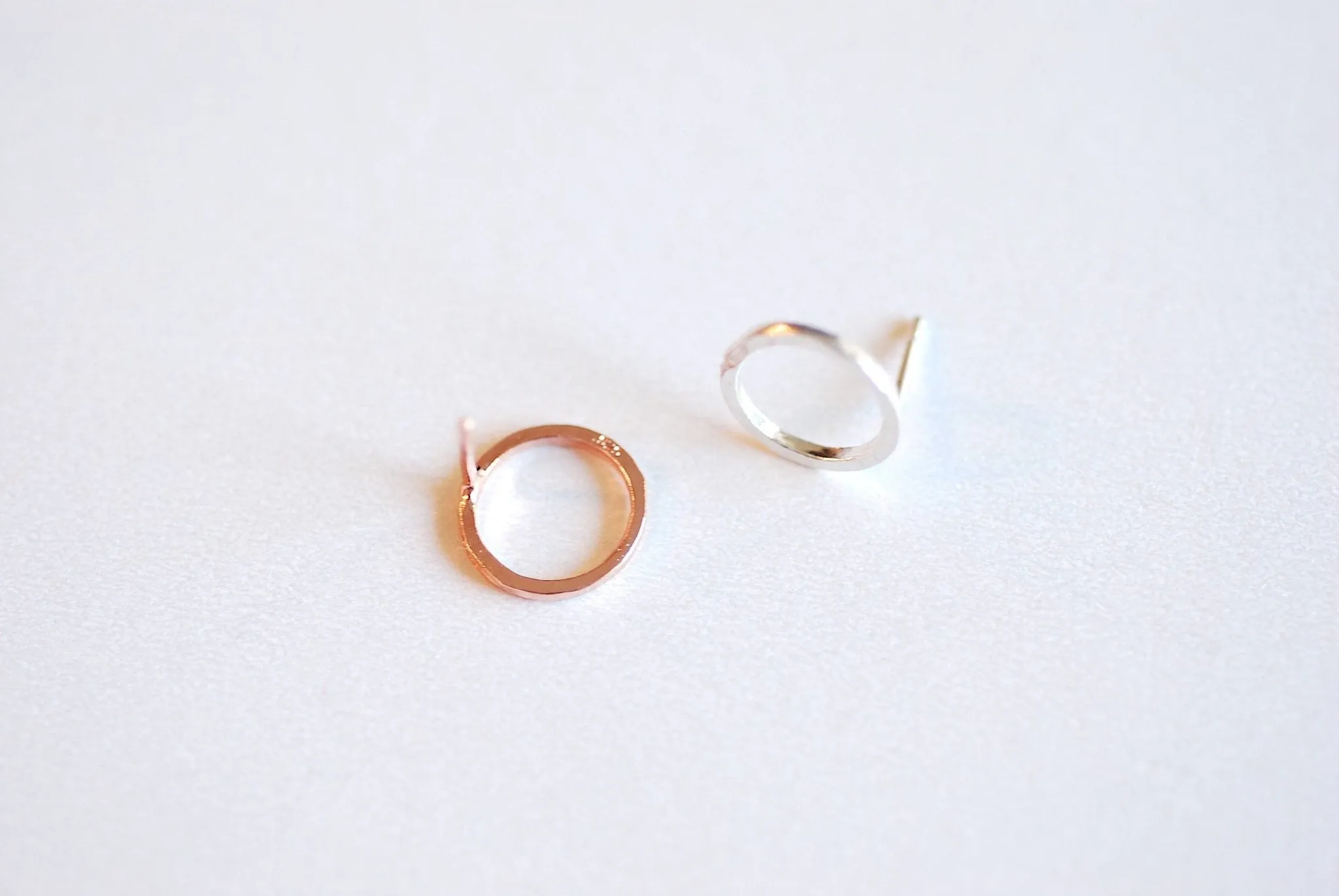 Wholesale Circle Stud Earrings- 925 Sterling Silver, Gold, Rose Gold, Hammered circle stud earrings, 10mm Circle post earrings, minimalist earrings